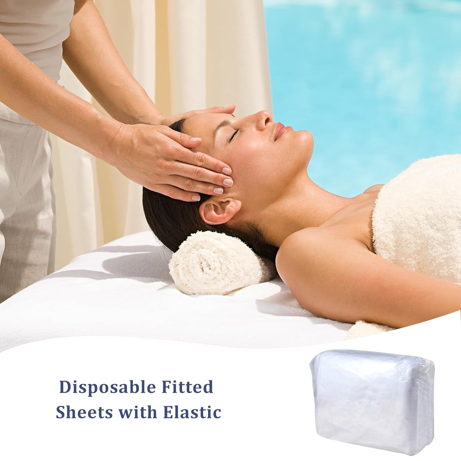 50PCS Disposable Massage Table Sheets, White, 36 x 85 Inch