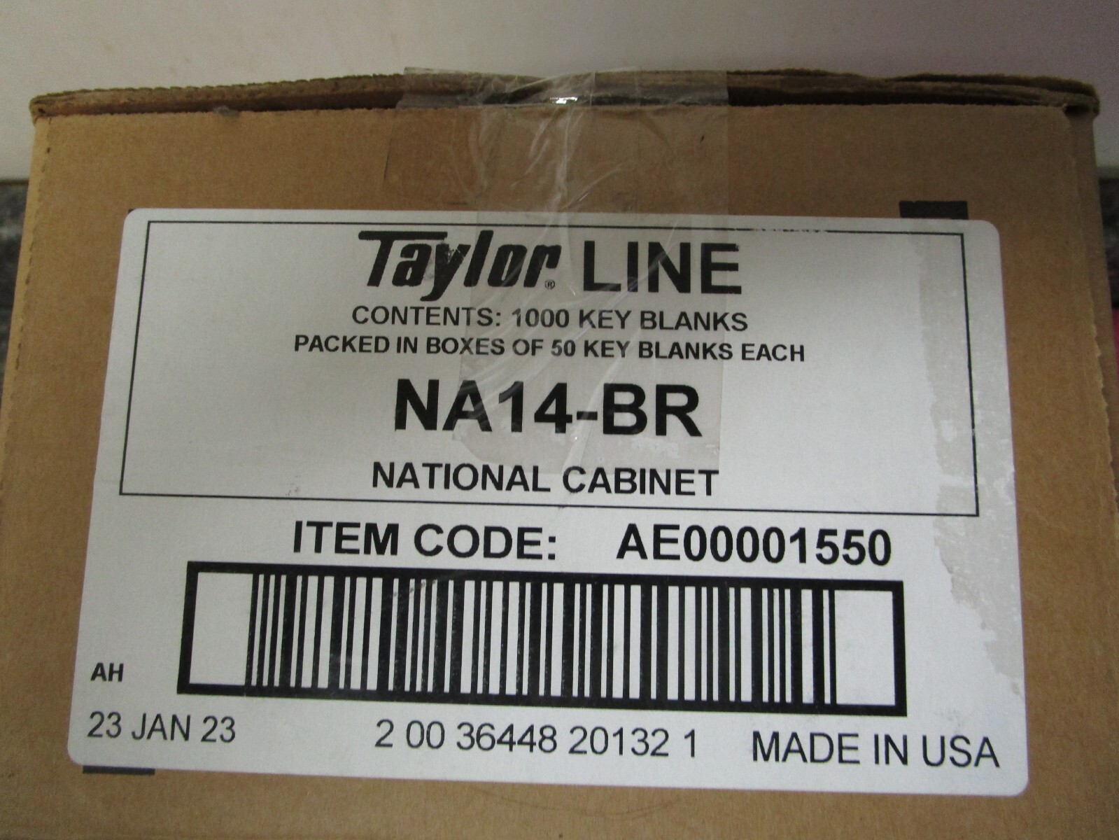 1,000 Taylor Line National Cabinet Key Blanks- Model NA14-BR