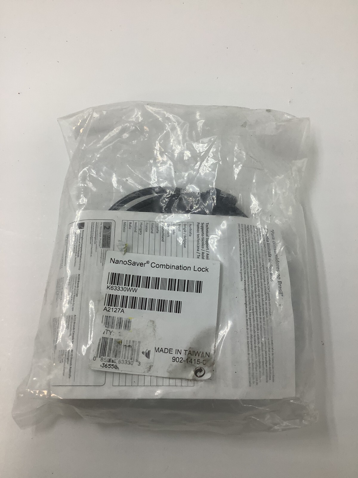 Nanosaver Combination Laptop  Lock K63330WW Made in Taiwan