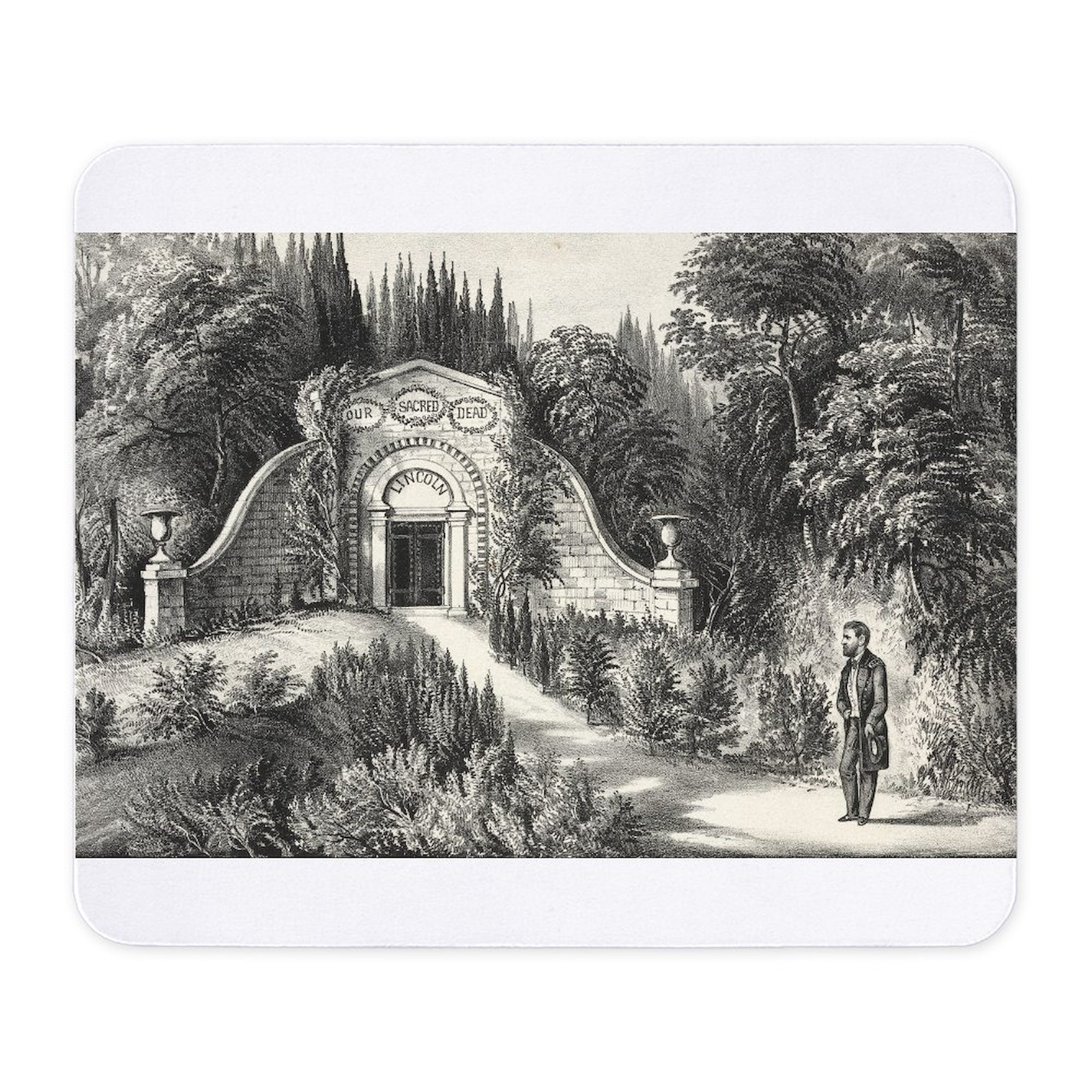 CafePress General Grant At The Tomb Of Abraham Lincoln 186 Mousepad  (90360487)