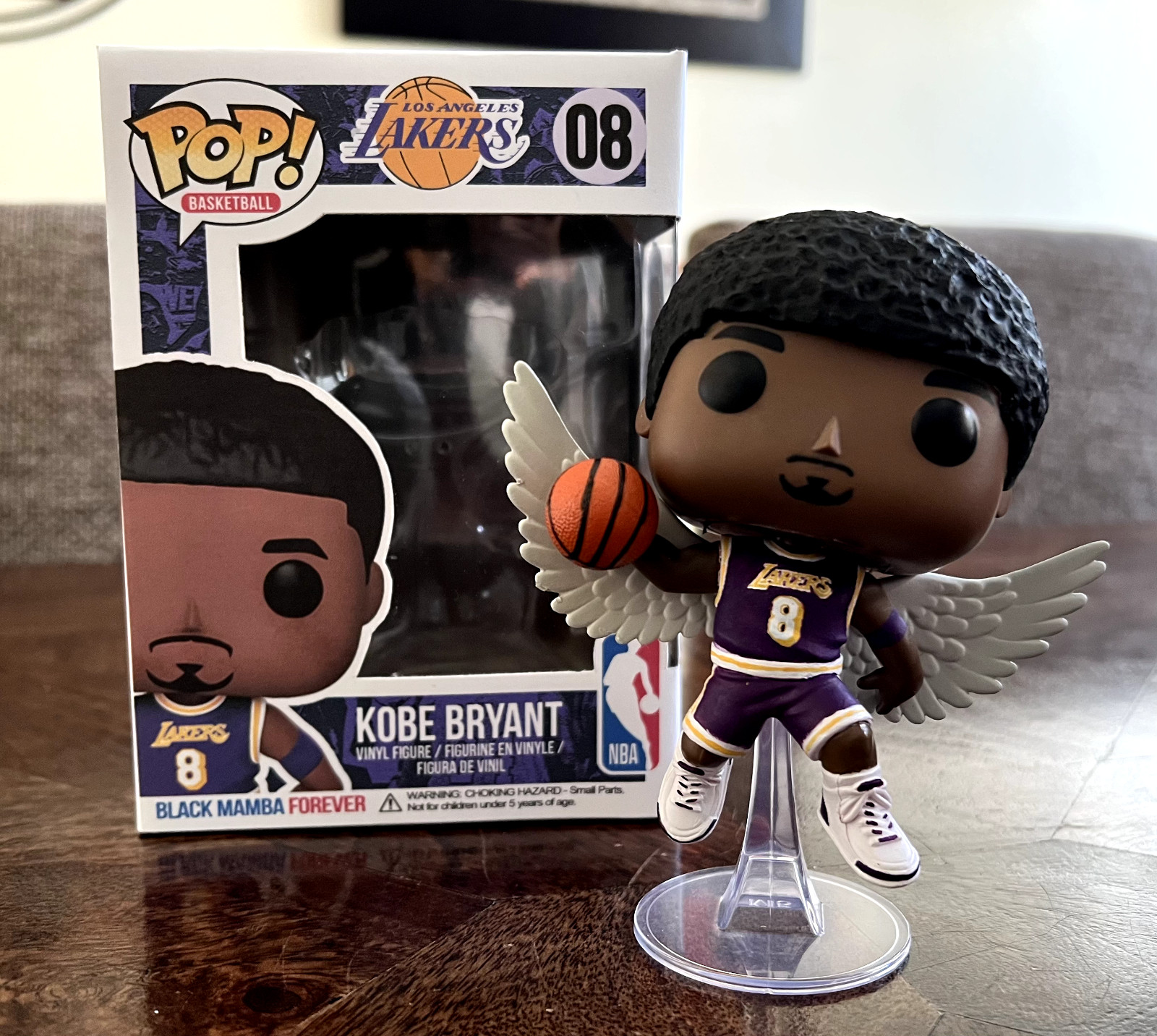 CUSTOM Funko POP! NBA Kobe Bryant #8 LA Lakers Rookie Purple Jersey Angel Figure