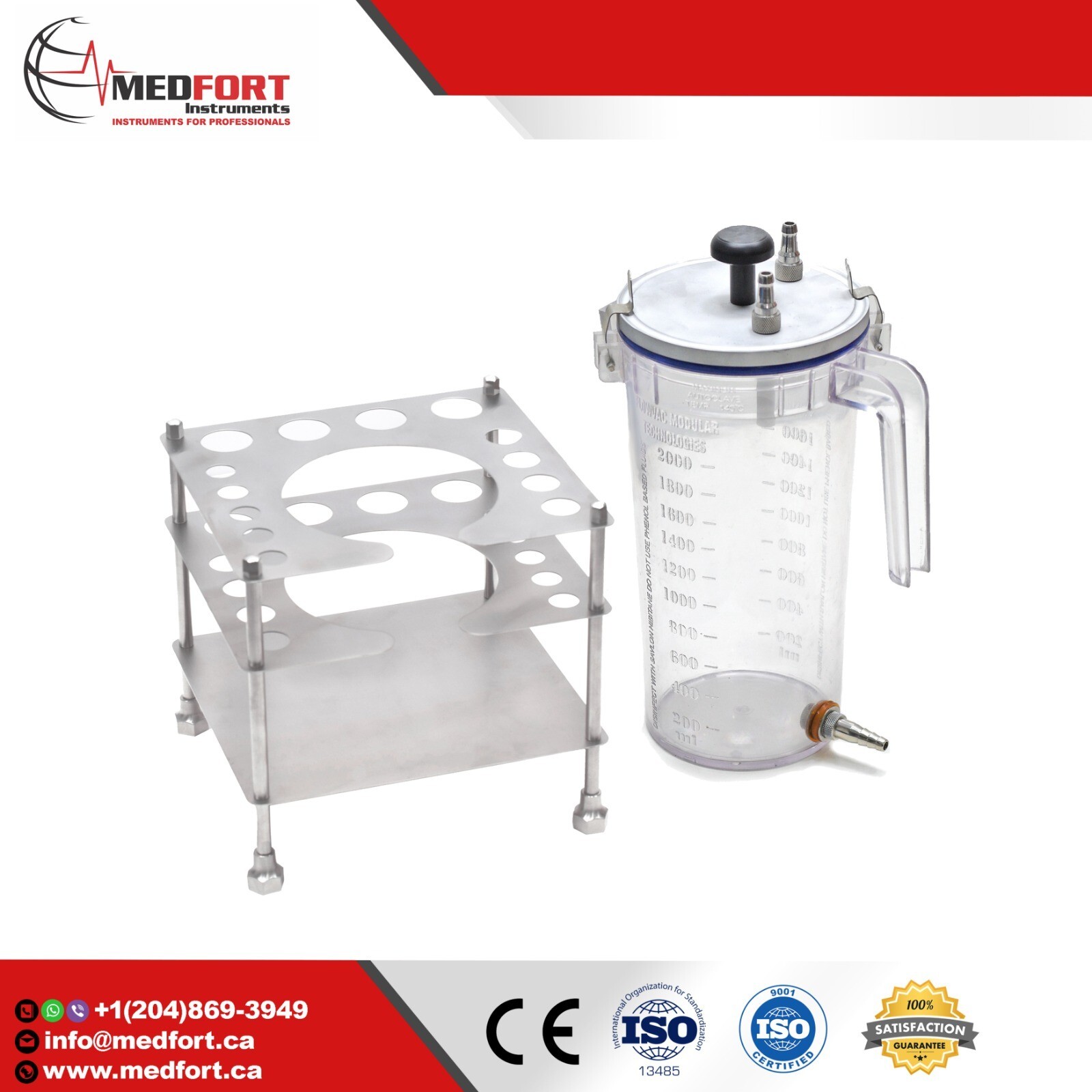 Fat Collection Canister with double story racket 2000ml Lipo **FREE Shipping**