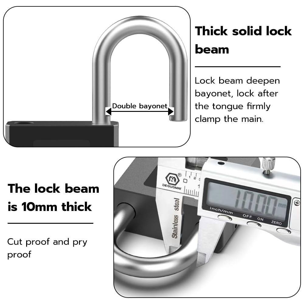 Gate Padlock Combination Padlock Fingerprint Phone App Locker Lock Elinksmart -