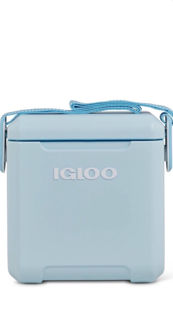 Igloo Tag Along Too Cooler Box 11 qt Blue Shoulder Strap Holds 14 Cans