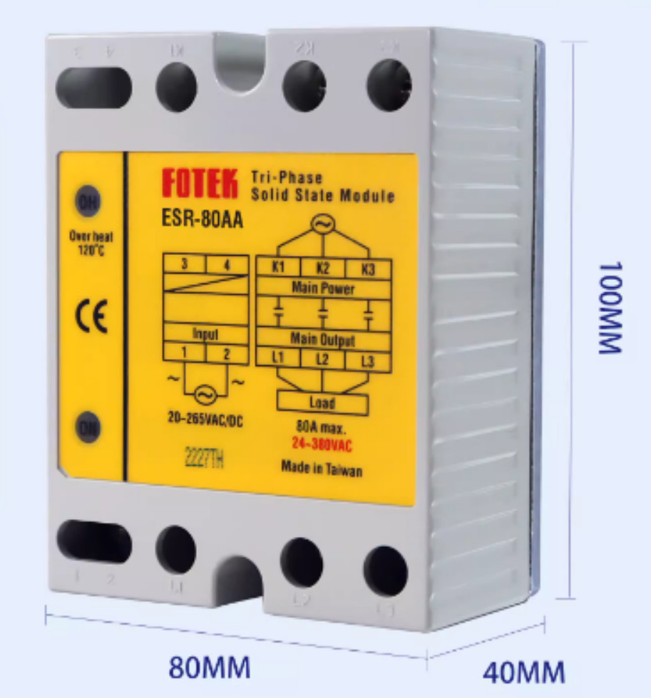 Fotek ESR-80AA ESR80AA Solid State Module 24-380VAC 80A Brand