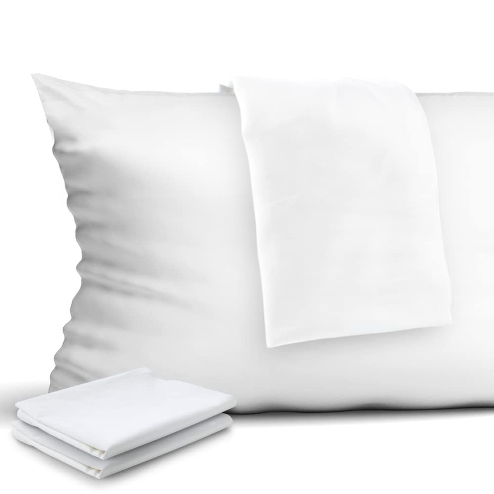 20x36in King Size 4-Pack 100% Cotton Pillow Protectors, Zippered Pillow Covers
