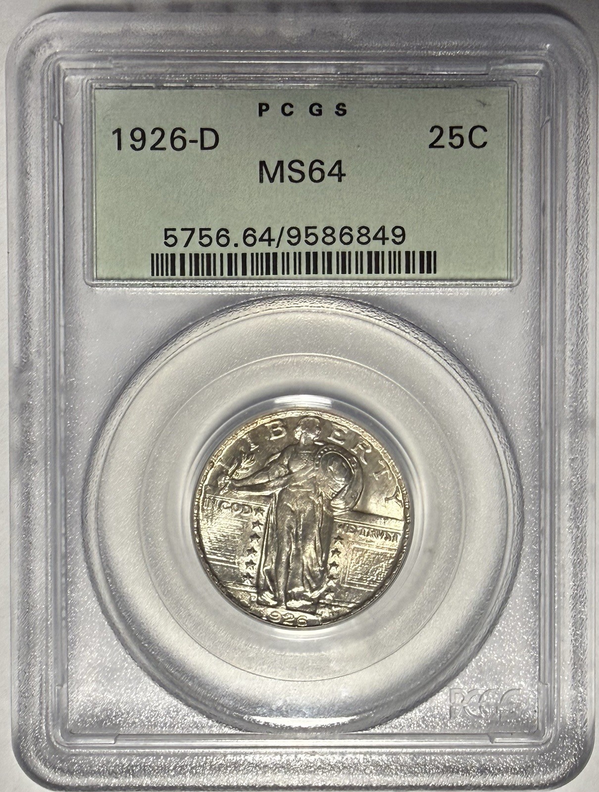 1926 D Standing Liberty Quarter 25c PCGS MS64‼️ORIGINAL COIN IN OGH‼️