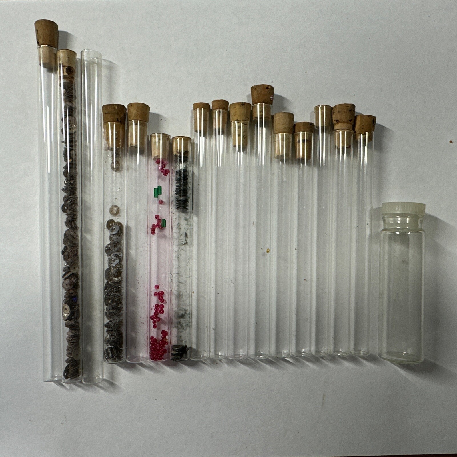 Lot of 17 plastic Bead Storage Tubes
