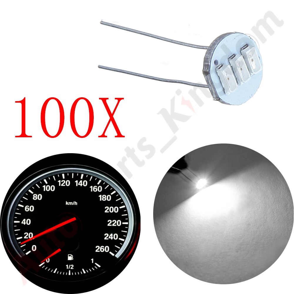 100PCS WHITE LED 3SMD BULBS INSTRUMENT GAUGE CLUSTER BACKLIGHT LIGHT FOR GM 12V
