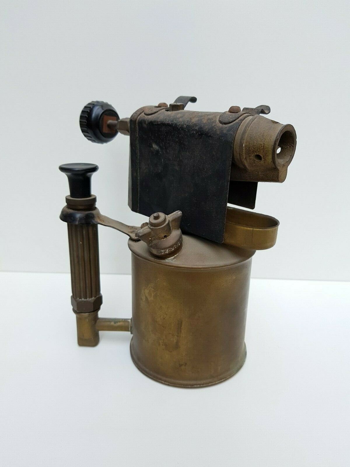 Vintage brass gasoline blow torch SERROT. NEVER USED. 100% Original. 4 Collector