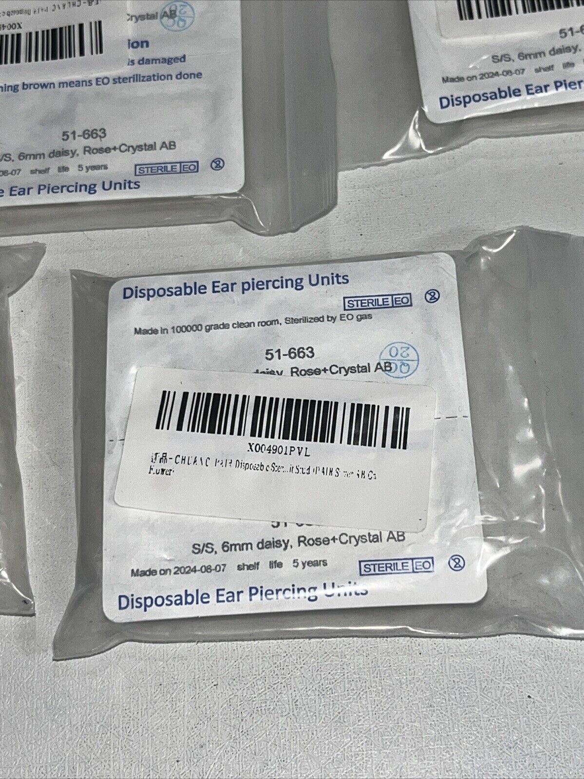 11 Sets Disposable Ear Piercing Units Sealed 106m, 14mm