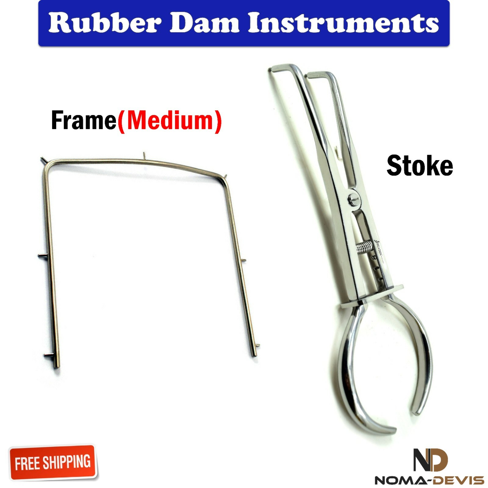 Dental Rubber Dam Stoke Forceps New Endodontic Frame Restorative Instruments Lab