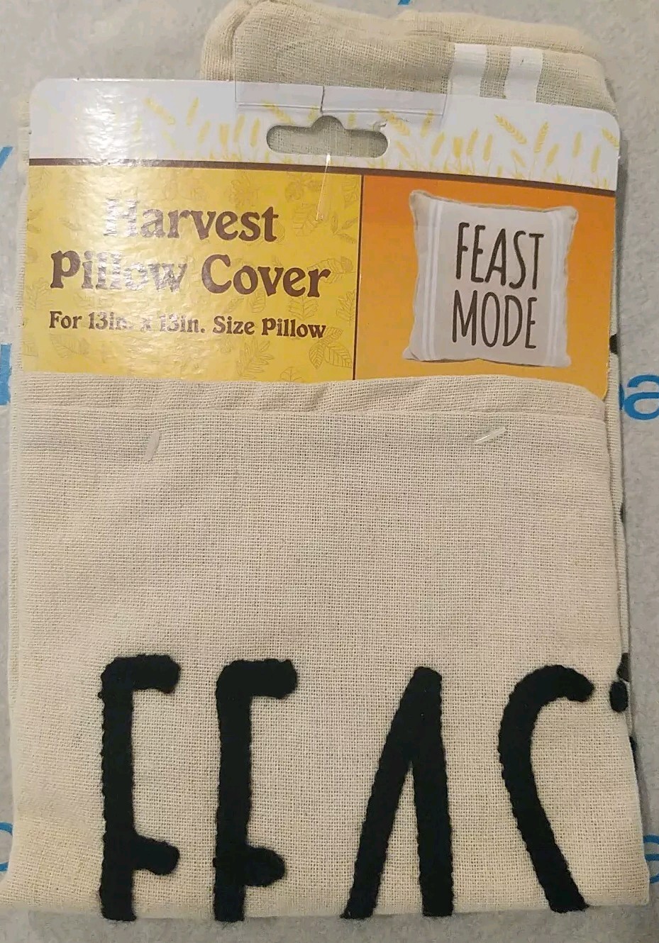DanDee Decorating Harvest Pillow Cover "Feast Mode" for 13in. x 13in.  New