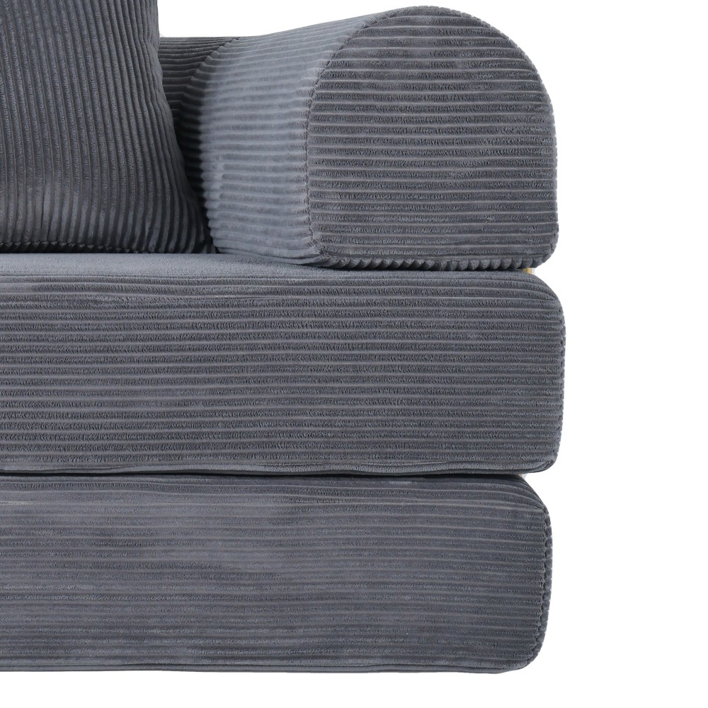 2-in-1 Foldable Convertible Sofa Bed, 75" Sleeper w/ Memory Foam, Grey