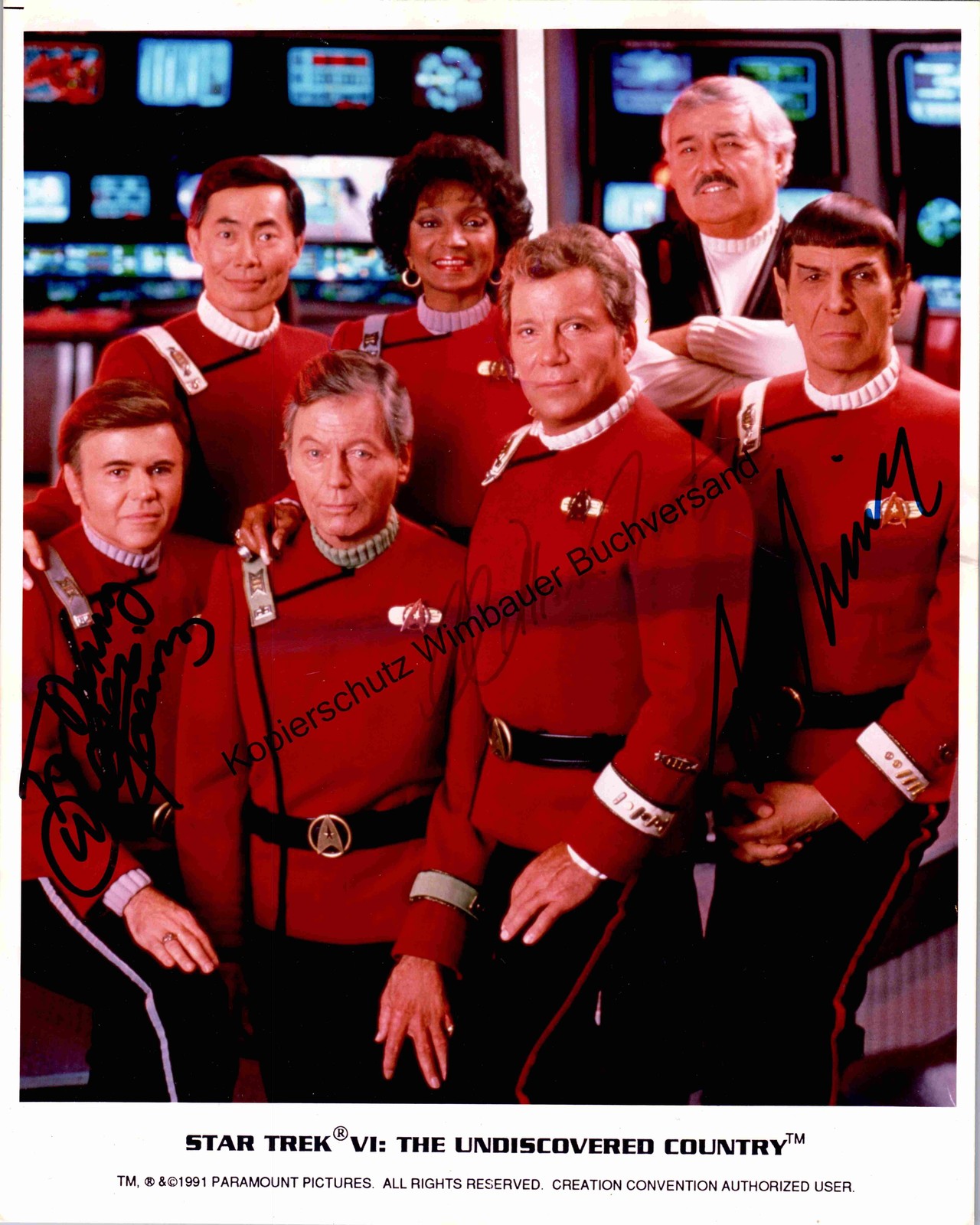 Signed Photograph Star Trek VI Crew: Leonard Nimoy, William Shatner, Walter Koeni