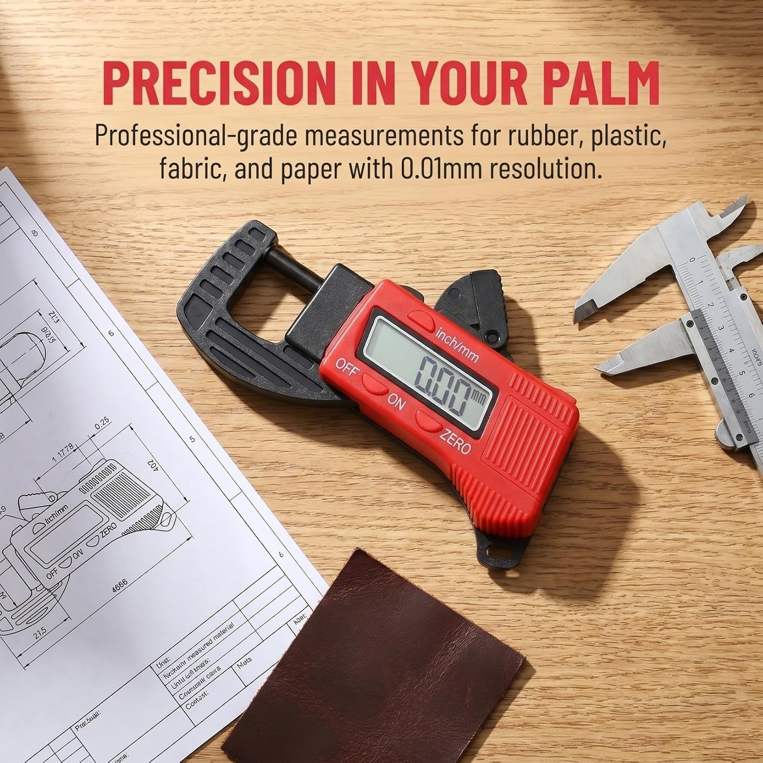 2pcs Thickness Gauge Caliper Micrometer Thickness Micrometer Measurement Tool...