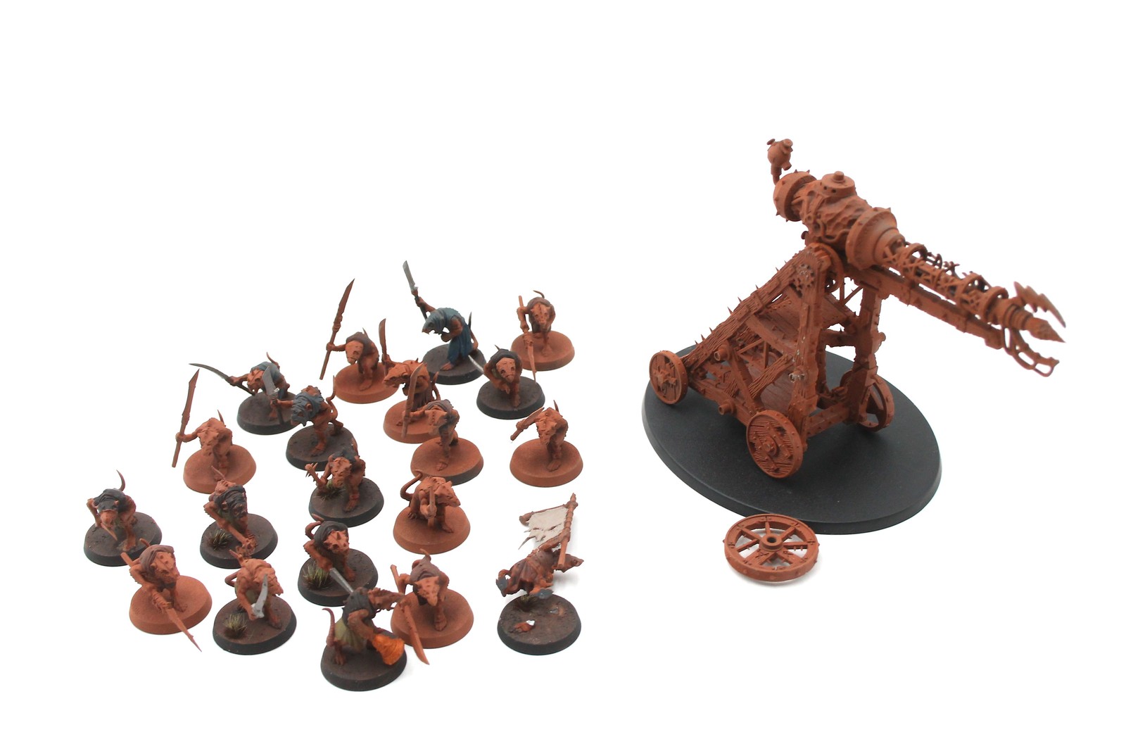 Used Warhammer AoS Skaven: Warp Lightning Cannon, Clanrats (20)