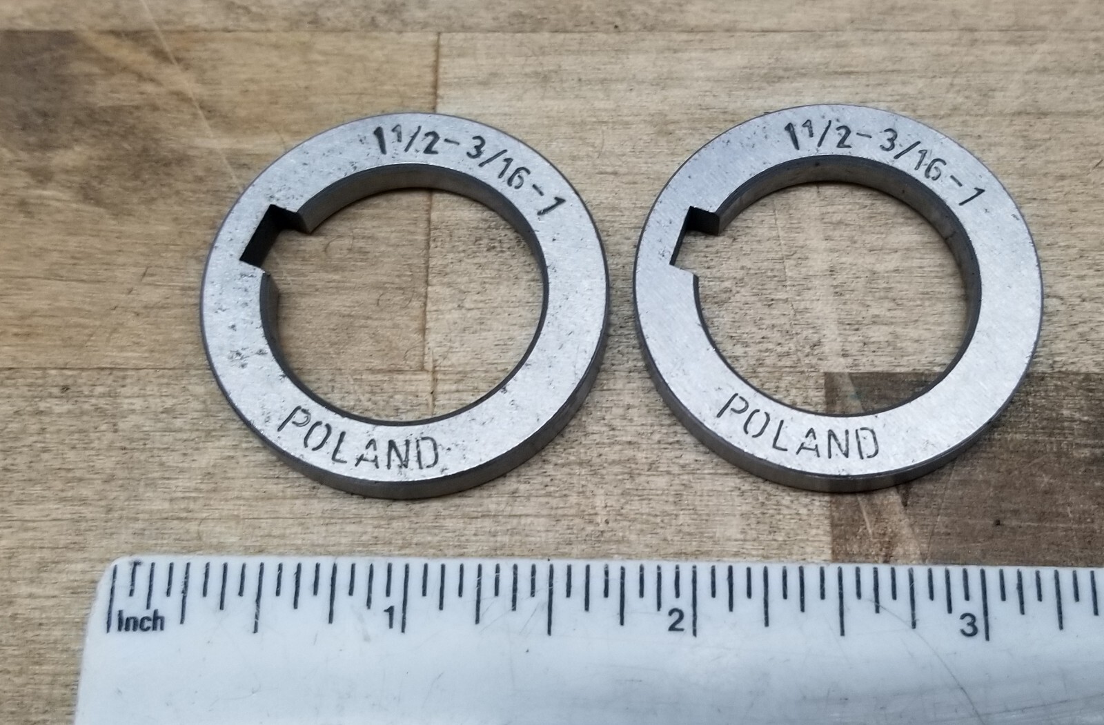 New 2 pcs. of Toolmex TMC 8-825-0105 - Arbor Spacer, 1-1/2x3/16x1 (LOT OF 2) NOS