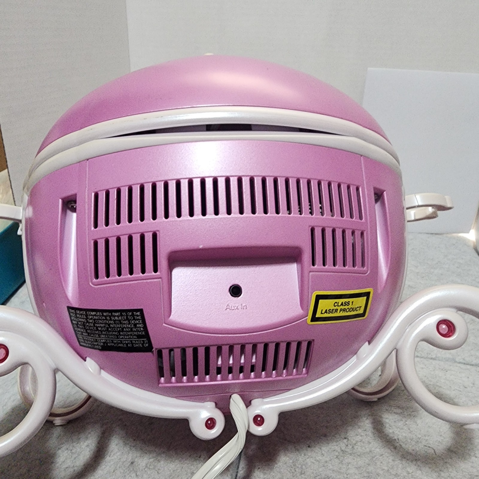 Disney Sing Along Cinderella CD Boom Box Pink No Microphone Tested