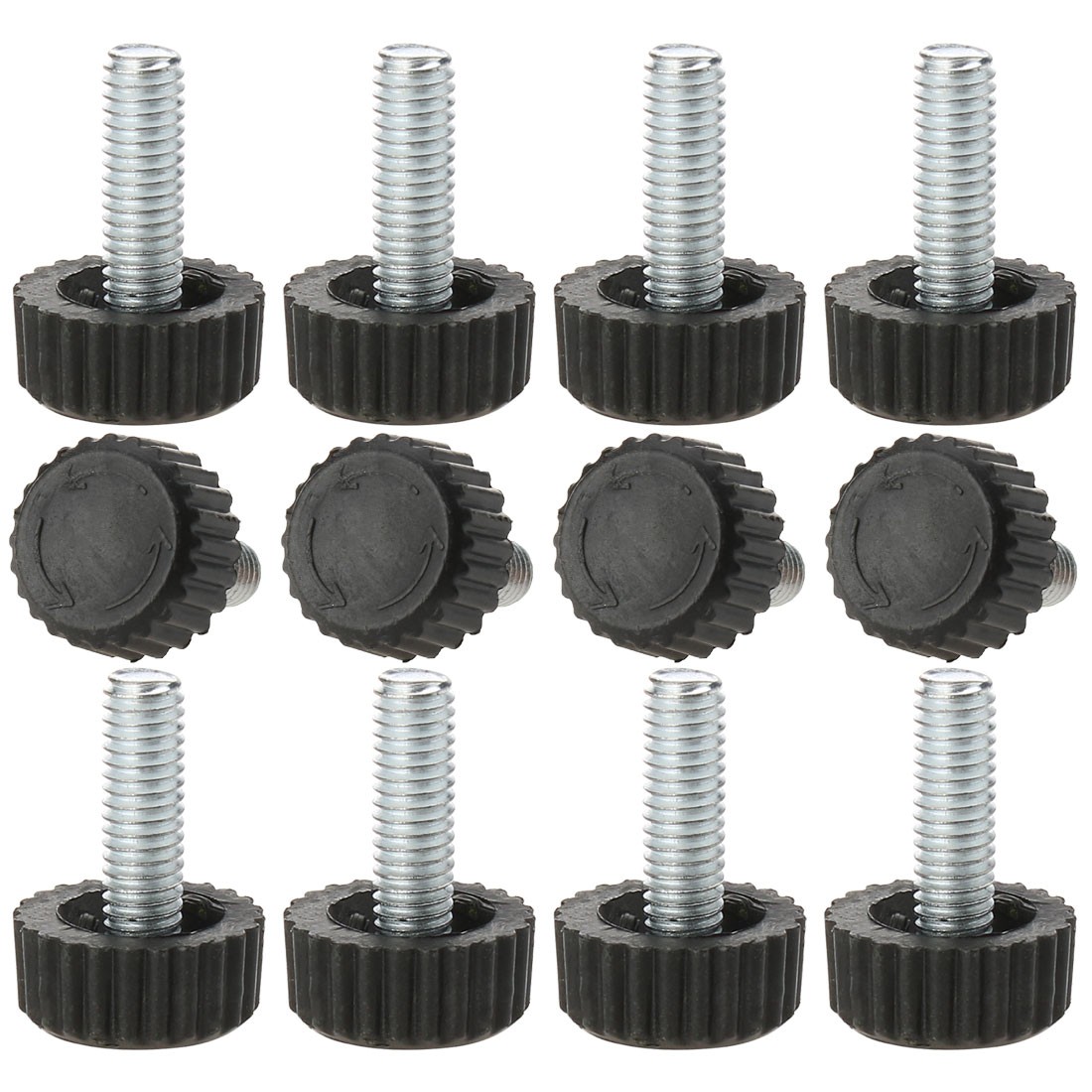 M6 x 18 x 18mm Hand Screw Leveling Feet Adjustable Leveler for Table Leg 12pcs