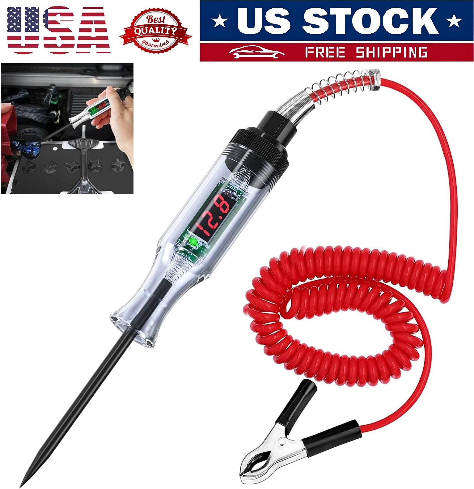 6-24V Digital Electric Voltage Circuit Tester Automotive Test Light Car Truck US