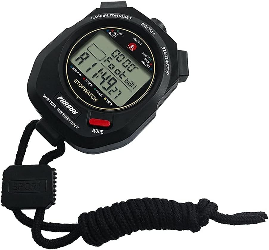 Digital Stopwatch with Fast Lap Record & 100 Lap Memory - Perfect for Training
