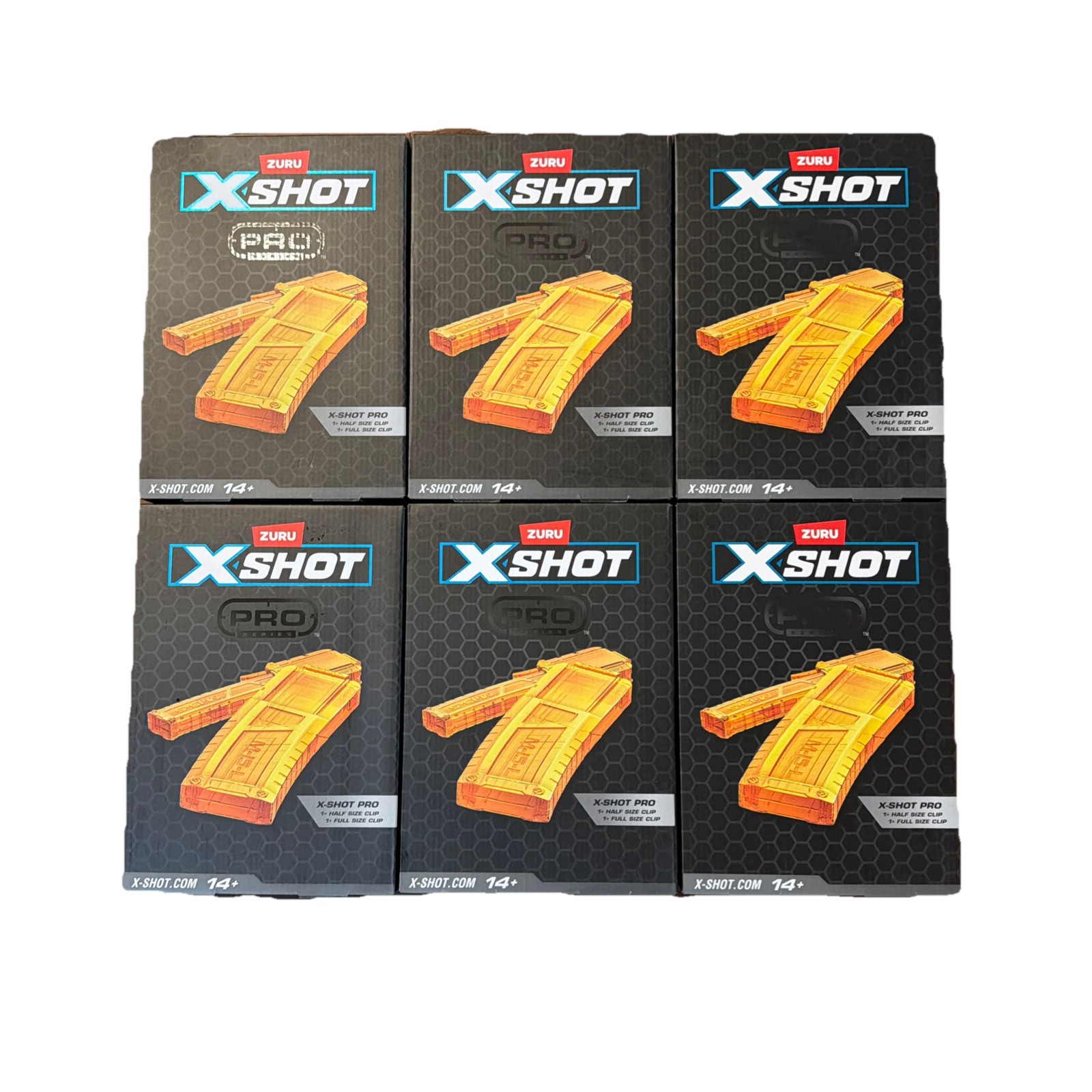 Zuru X-Shot X Shot Pro, 1 Half Clip And 1 Full Clip (Clips Only) LOT OF 6 NEW