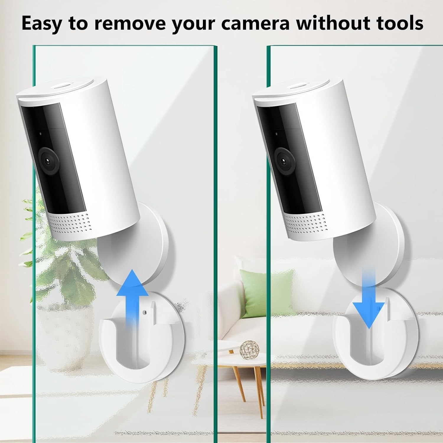 Screwless Wall Mount Bracket for Ring Indoor Cameras - Easy 2 Pack Installation