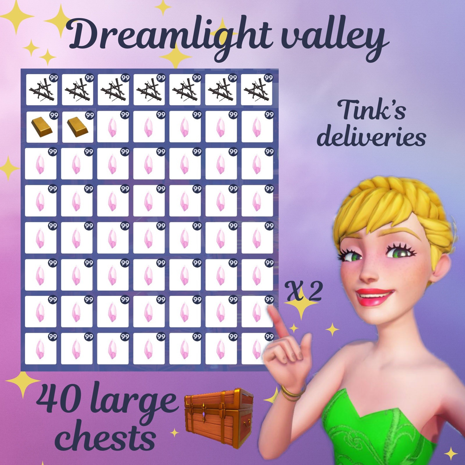 Dreamlight Valley Resources 💕 40 Large Chests
