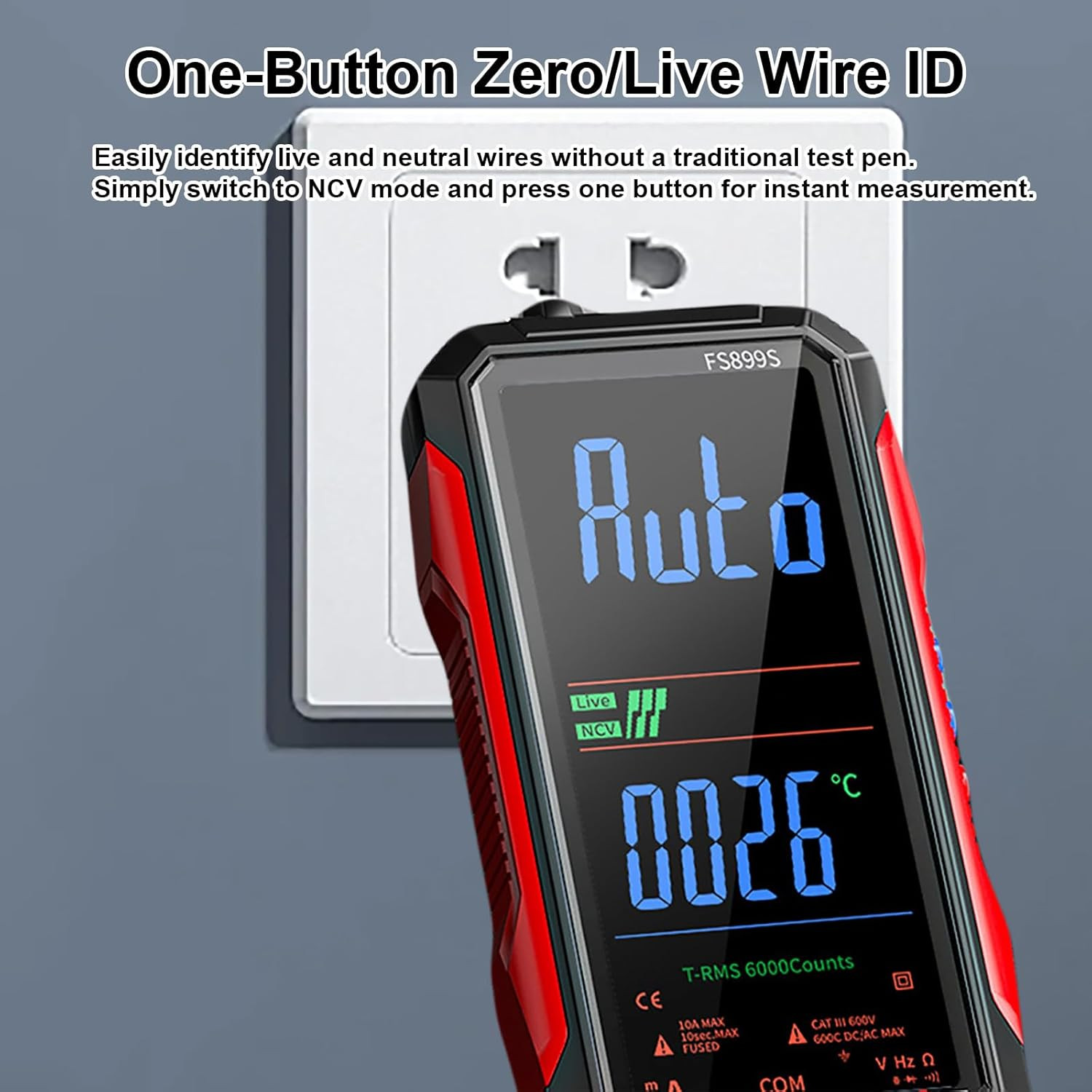 2026 Upgraded FS899L Digital Multimeter, Color Screen, USB-C with 16Pcs