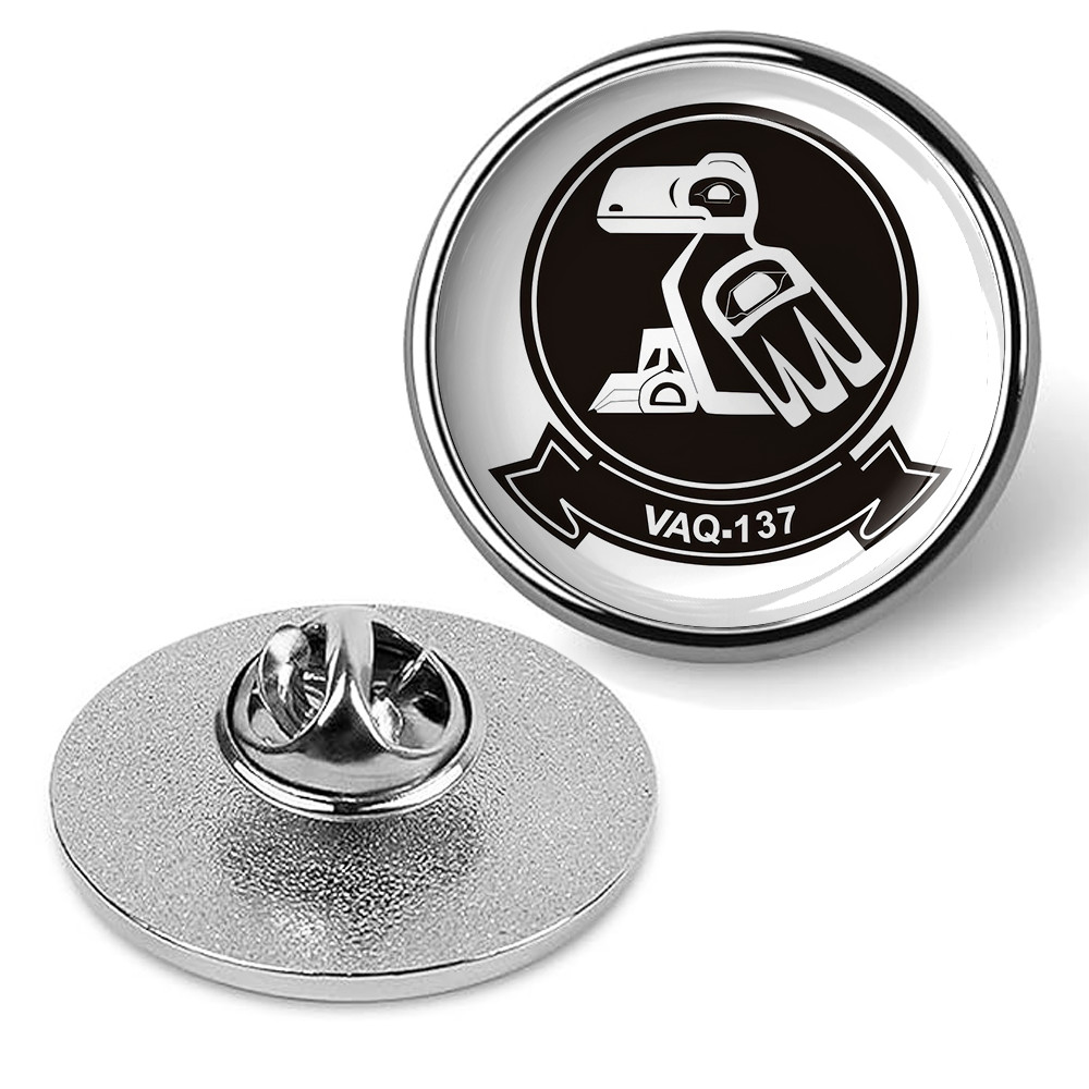VAQ-137 Electronic Attack Warfare Squadron Tie Tac, Hat Pin, Lapel Pin - Silver