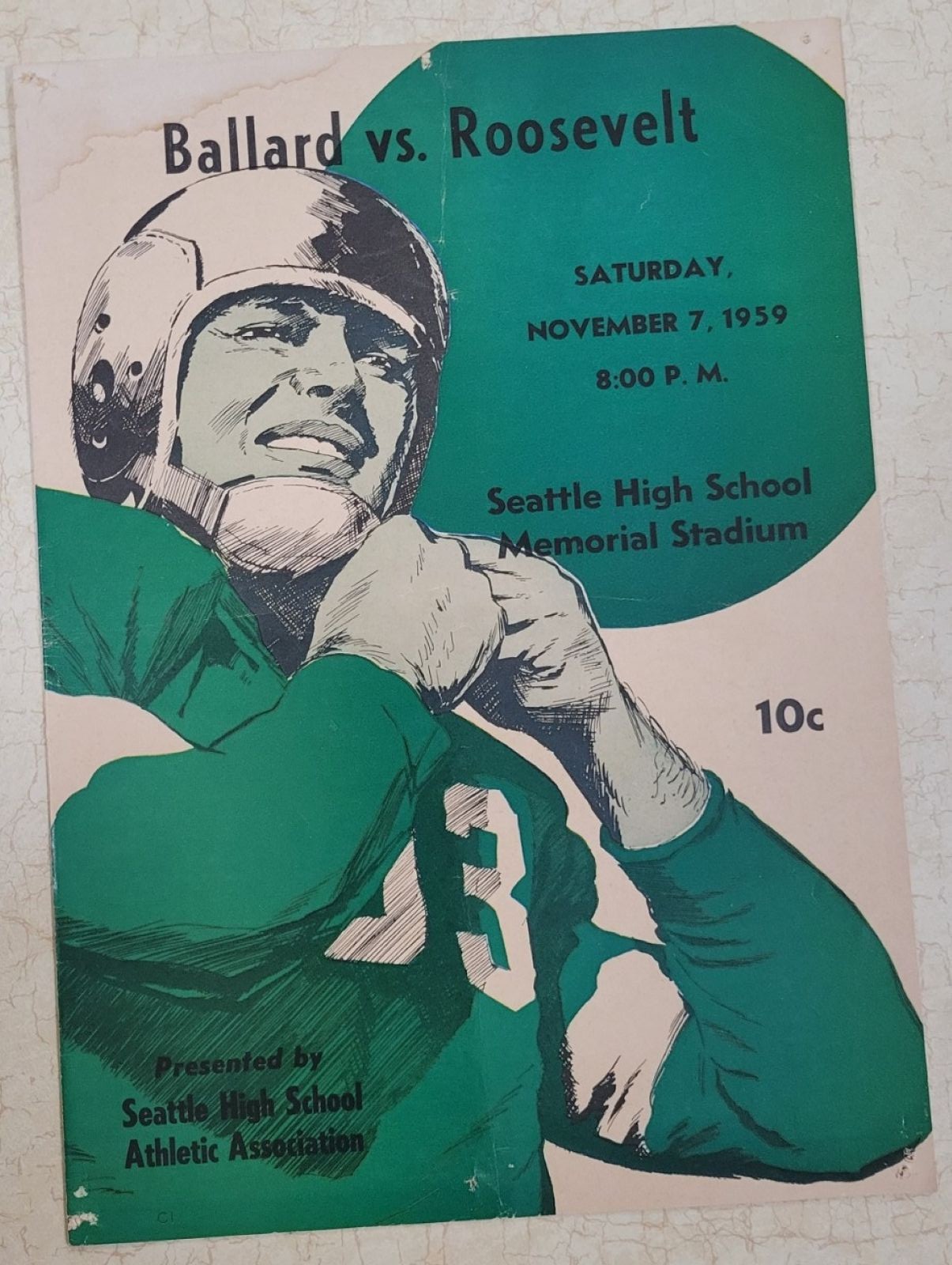1959 Ballard vs Roosevelt High School Football Program Washington State