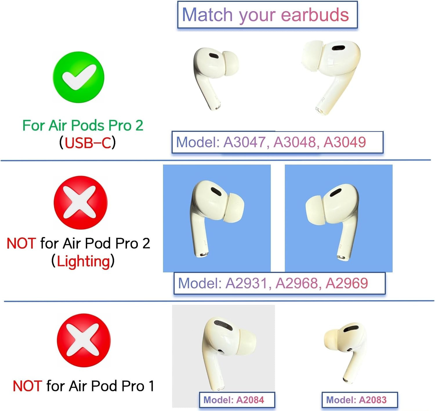 For Apple AirPods Pro 2nd Generation USB-C Type Left Side A3048 Replacement