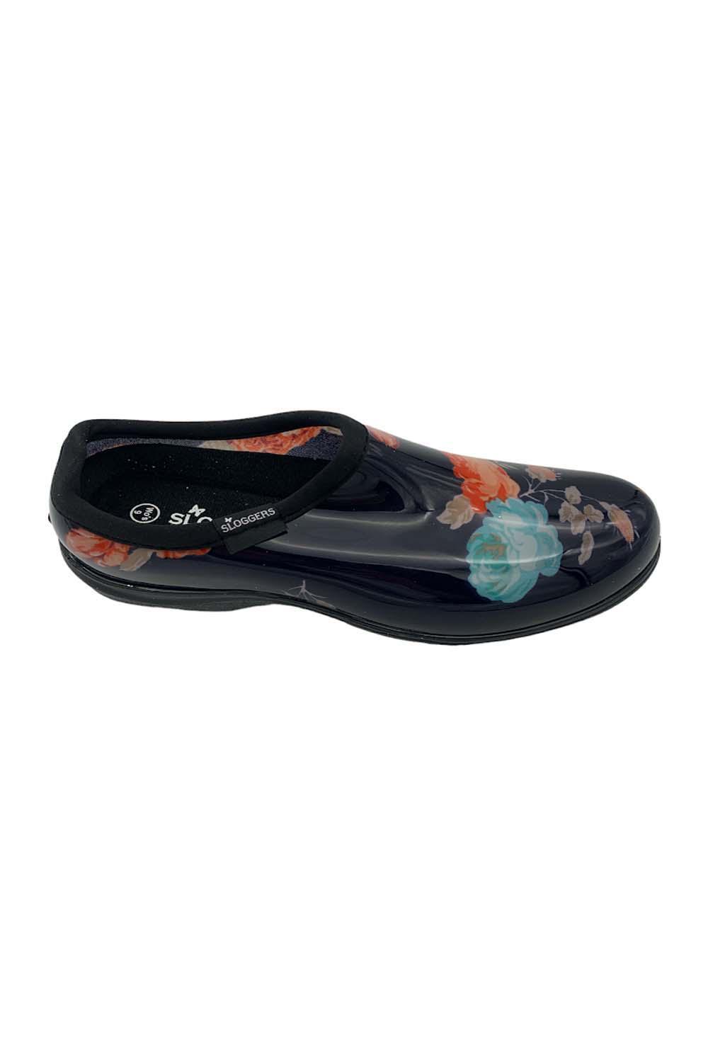 Sloggers Big Floral Waterproof Garden Shoe w/ Comfort Insole Pink/Blue