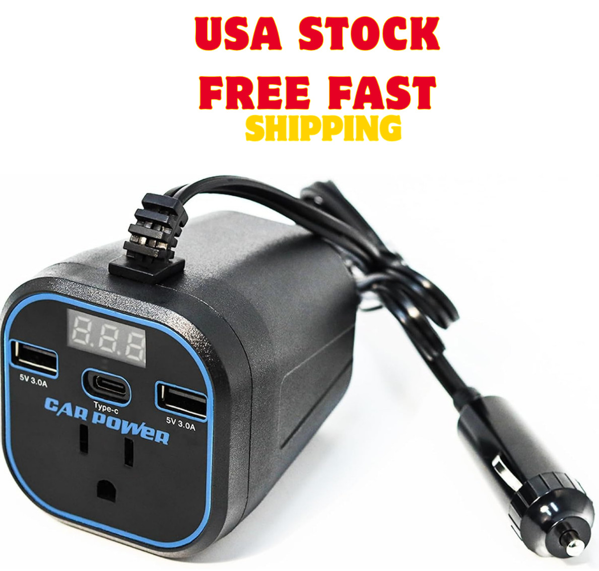 Inversor Para Carro Auto Coche 200 Watt Convertidor De Corriente 12V a 110V