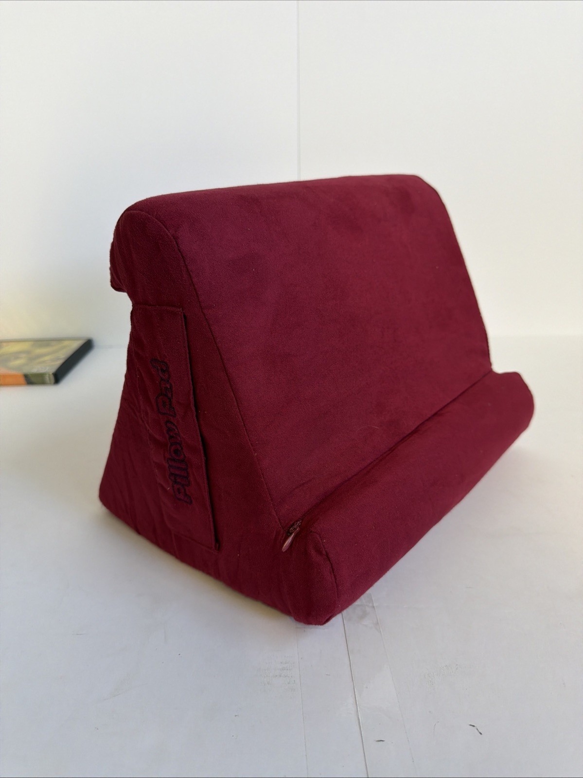 Ontel Pillow Pad Ultra Multi Angle Soft Tablet Stand Burgundy OPEN BOX NEW