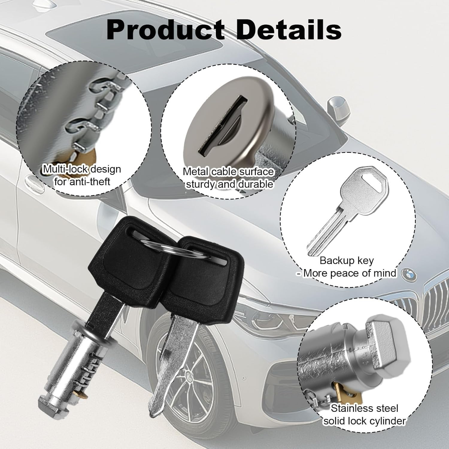 2 Pack Lock Cores with Keys Compatible with Thule One-Key System, Lock Cylinder