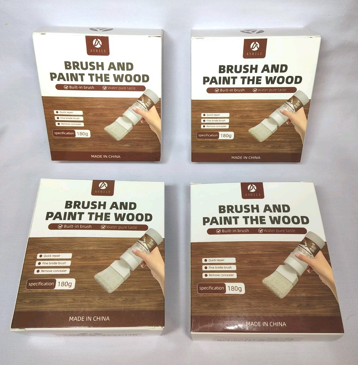 4 SETS All-in-One Paint WHITE, Brush Touch-Up for Furniture, Cabinet, Wood, Wall