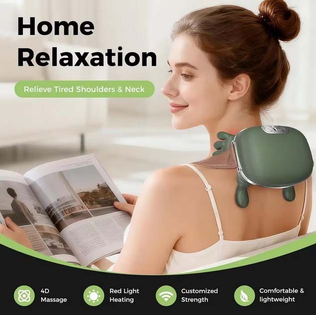 Bionic Neck Shoulder Massager Multifunctional 3-Level Cervical Heating Kneading