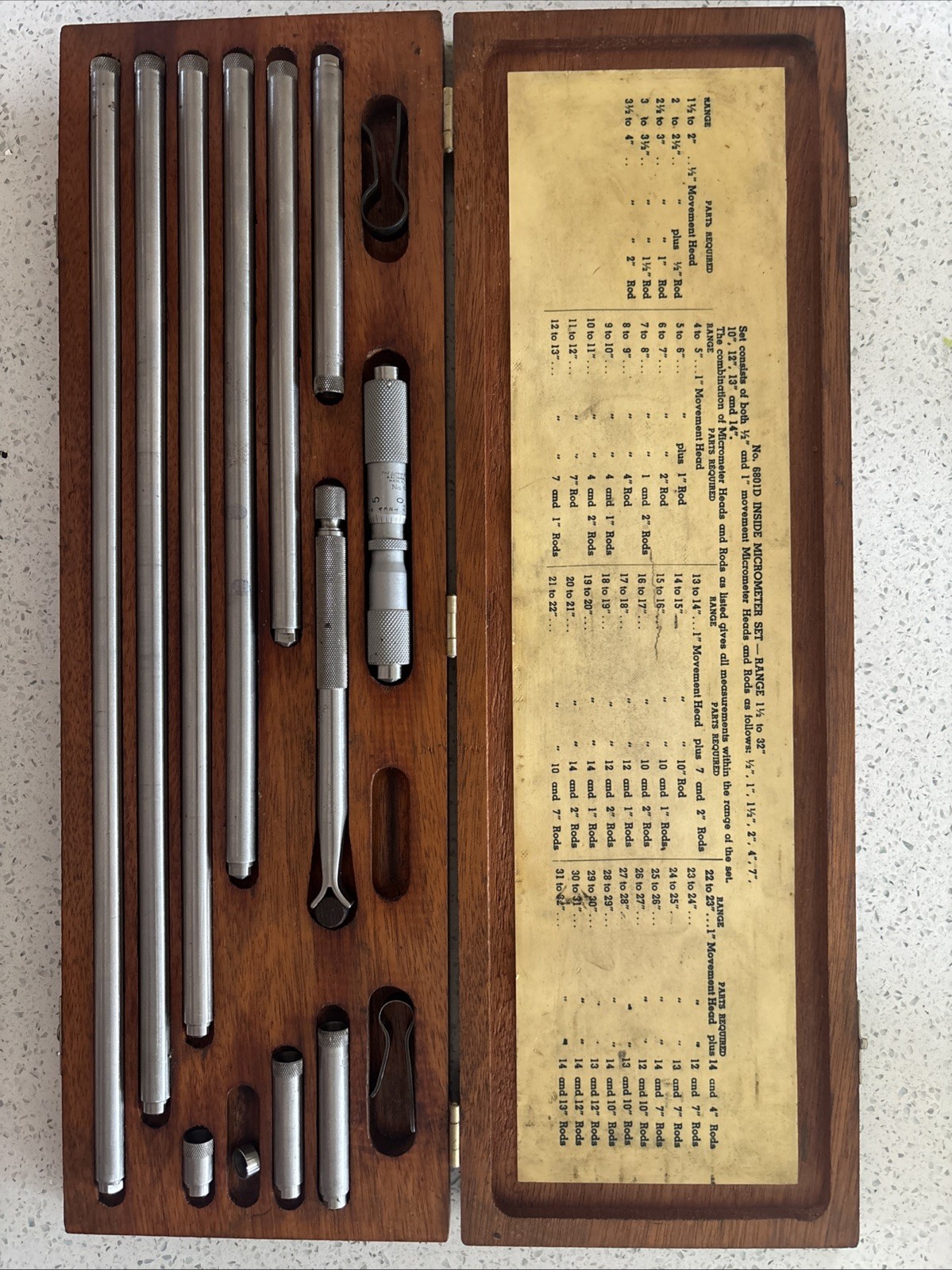 Lufkin 6801D Inside Micrometer Set