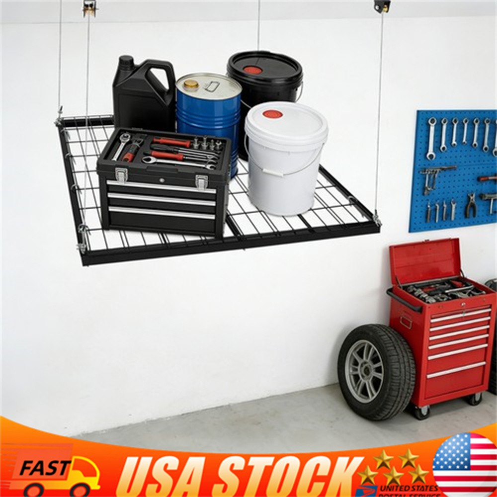 Metal Lifting Overhead Garage Lifting Storage Rack Ceiling Mount Heavy-Duty Rack