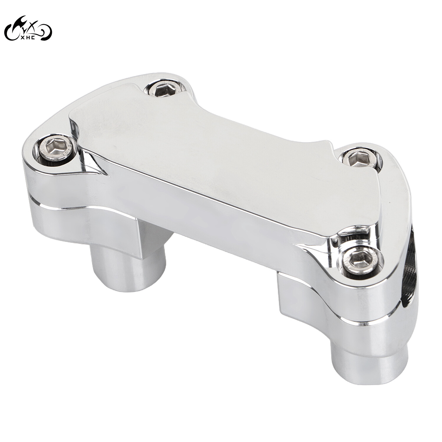 Chrome 2" Handlebar Risers 1" Top Clamp For Harley Softail Dyna Road King Glide