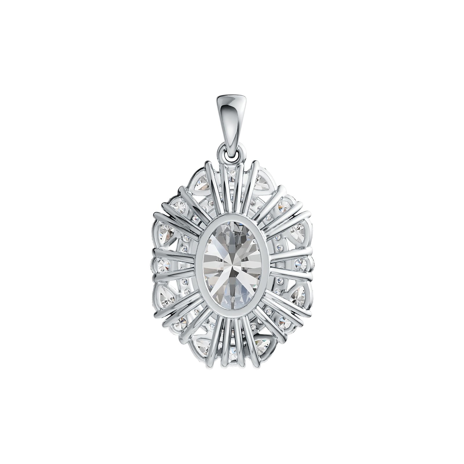 Sterling Silver Semi Mount Pendant Setting Oval OV 14X10mm