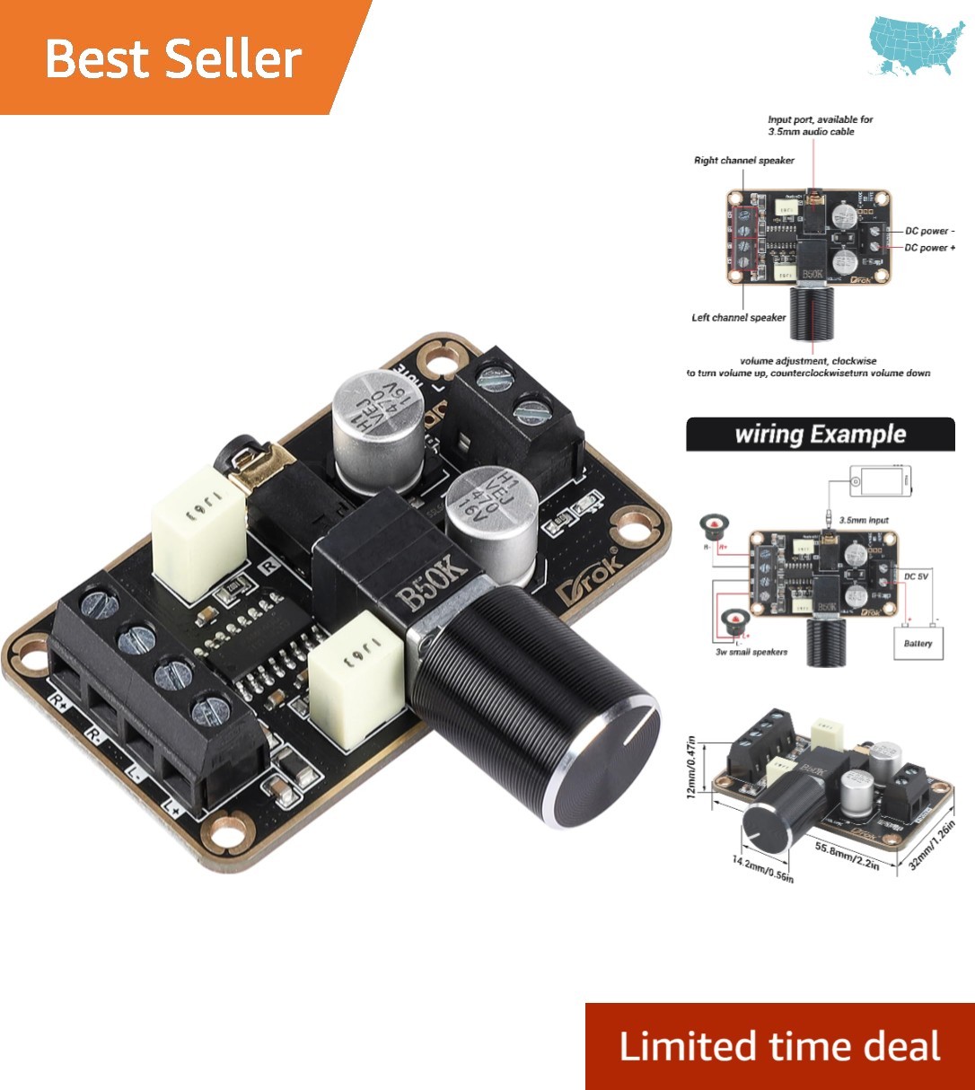 Professional Quality 5W Dual Channel Mini Amplifier Board for Audio Enthusiasts