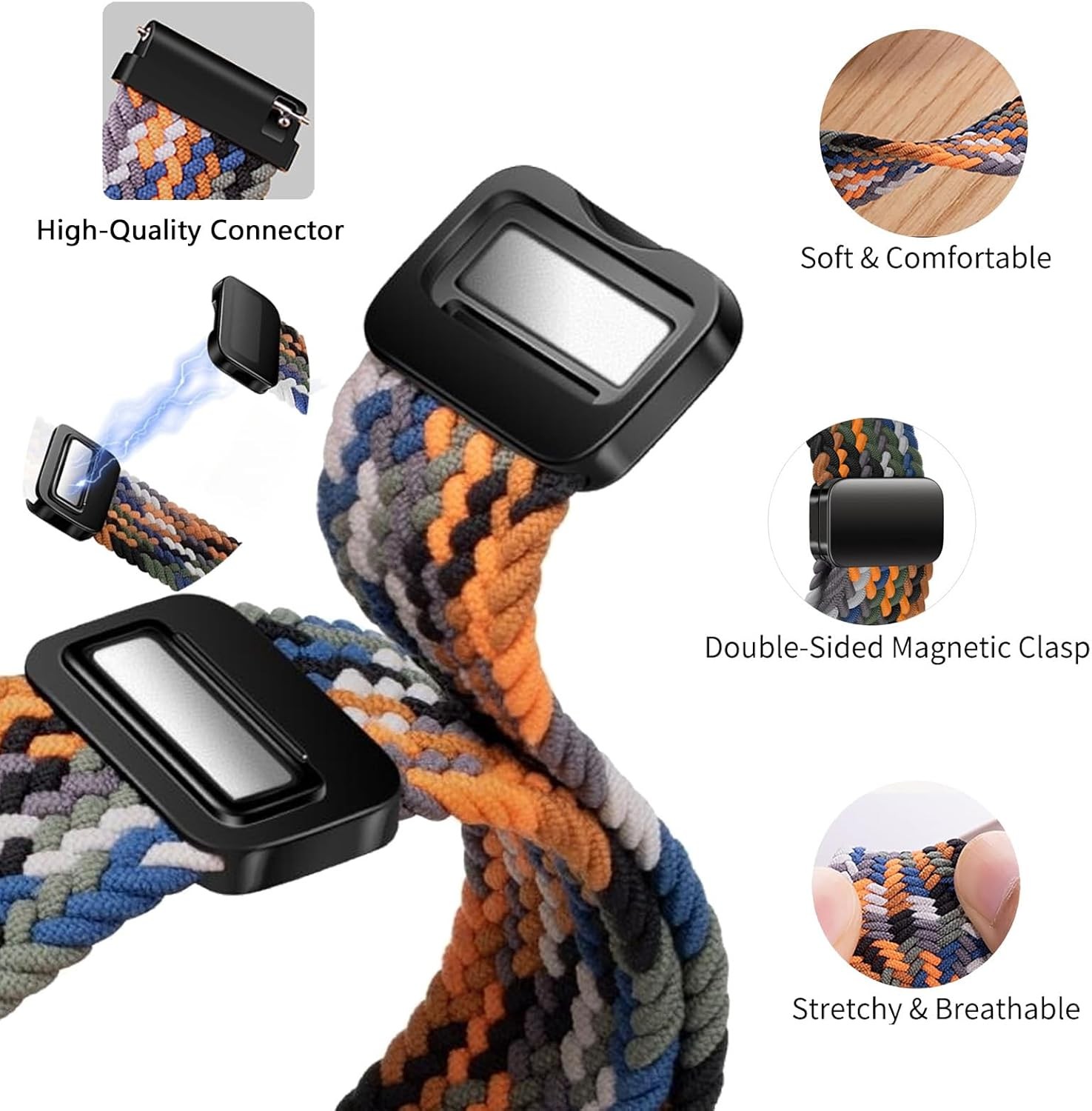 Sport Braided Strap for Samsung Galaxy Watch 20mm 22mm Compatibility