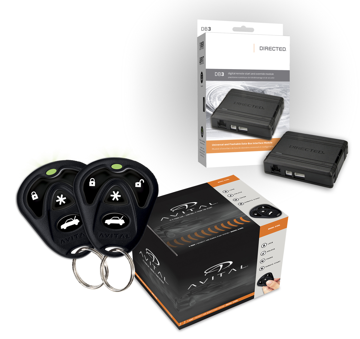 Avital 4105L Remote Start Keyless Entry with DB3 Bypass Module Package 1500 Ft
