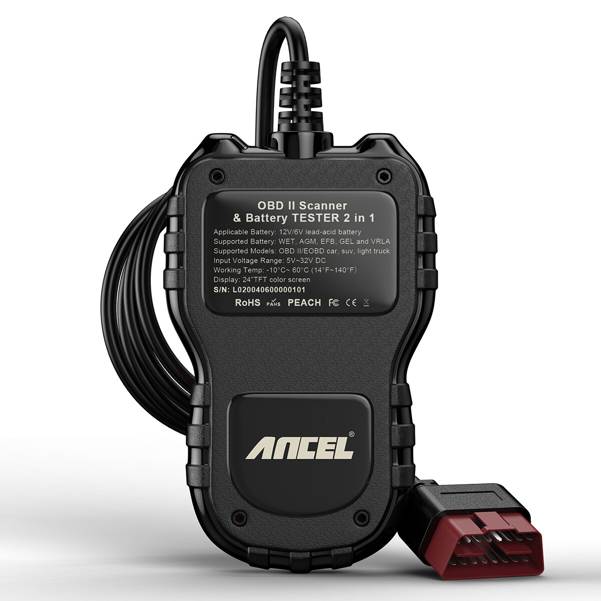 ANCEL AS200 Pro OBD2 Scanner Check Engine Code Reader Scan Tool 24V Battery Test