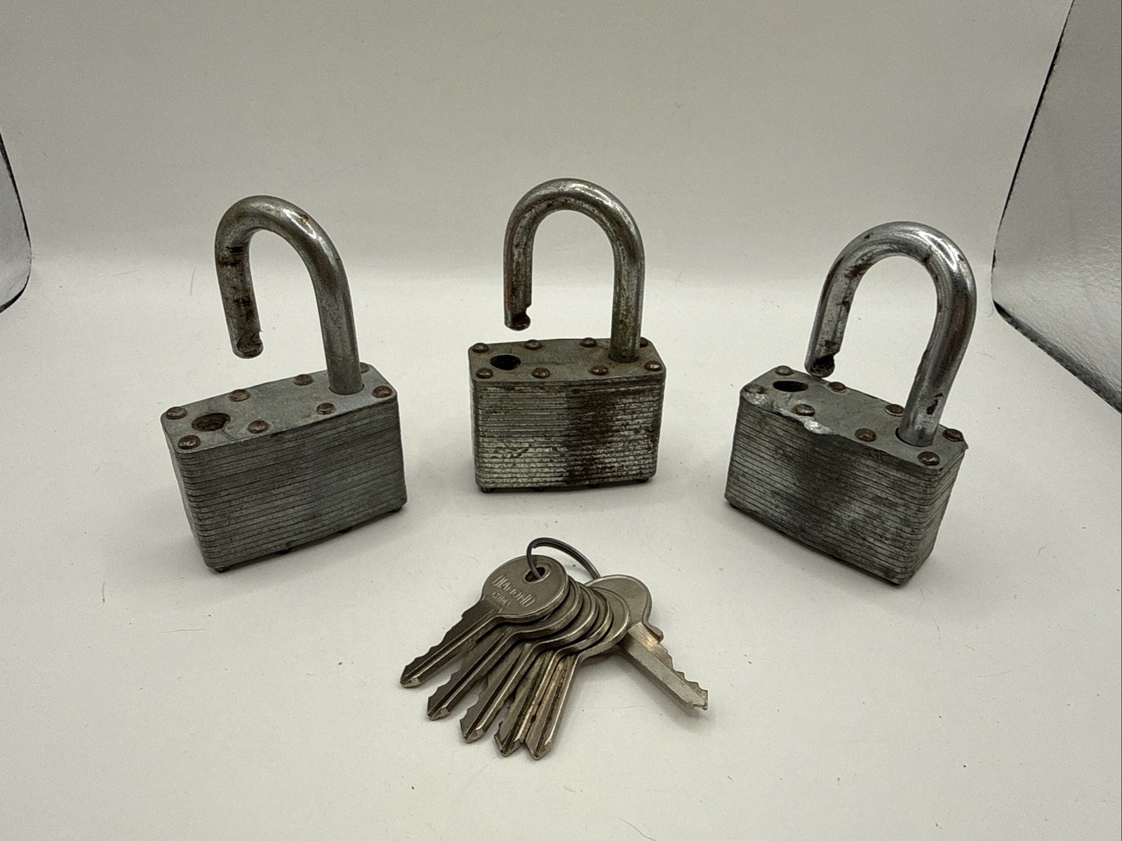 3 - 50mm Heavy Duty Lock Steel High Security Padlock with 6 Keys