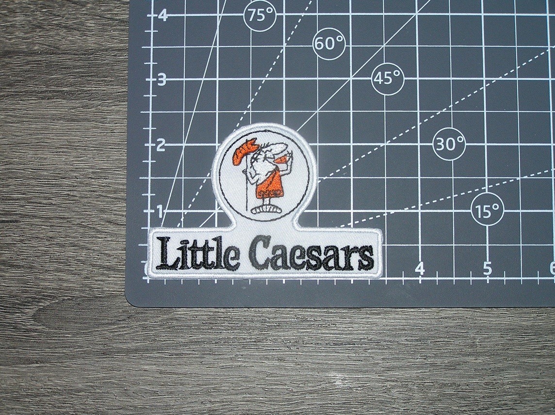 Little Caesar's Pizza Retro Throwback Embroidered Iron On Patch 3.5" x 2.25"