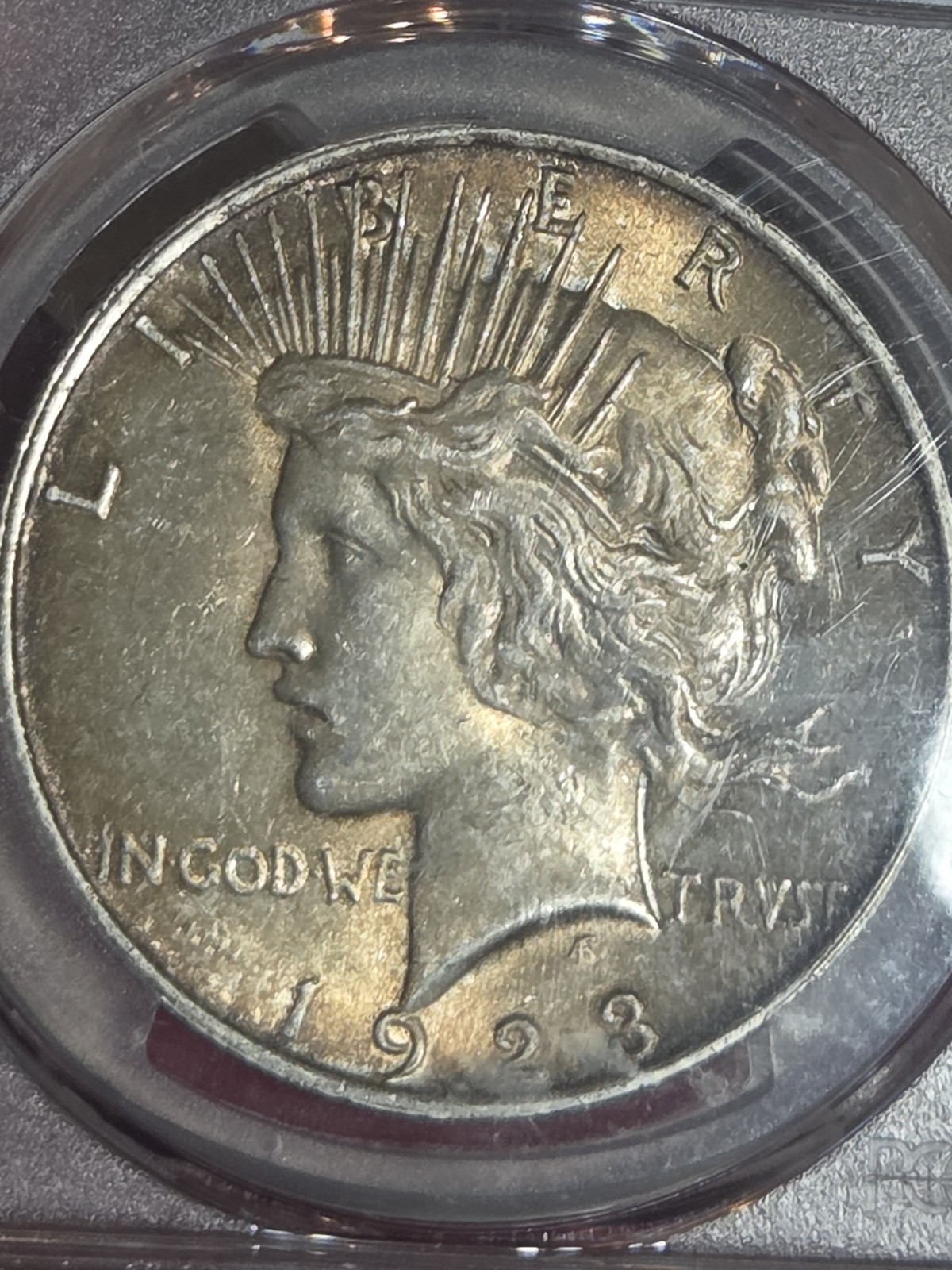 1923 $1 Peace Dollar PCGS MS62 Toned
